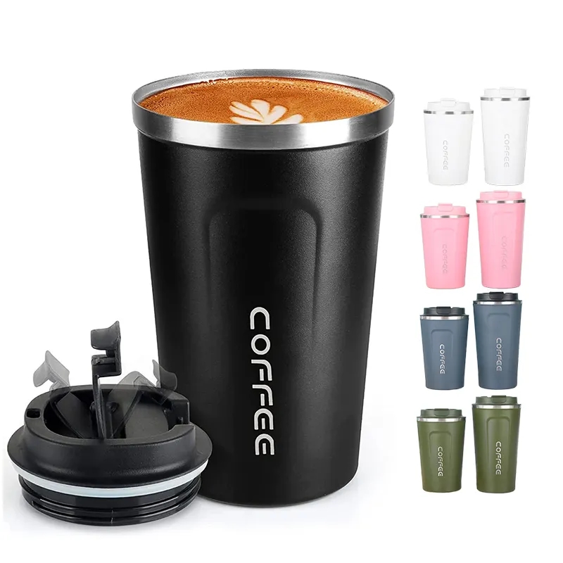 380ml 510ml Eco-friendly Double Walled Stainless Steel Travel Coffee Mug Vacuum Insulated Reusable Coffee Tumbler Cup LS2426