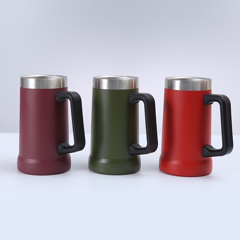 New stainless steel Brazilian beer mug Stanley Double handle Ice Bullock Cup Vacuum spray thermos cup YQX-36