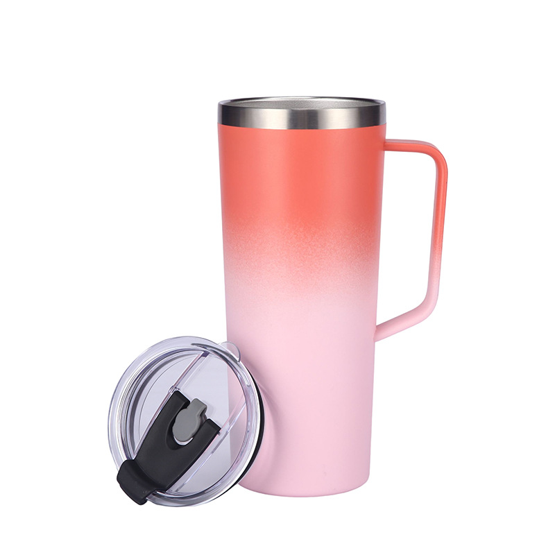 New household 304 stainless steel thermos cup with handle beer cup outdoor gradient color large capacity water cup customized HC-52