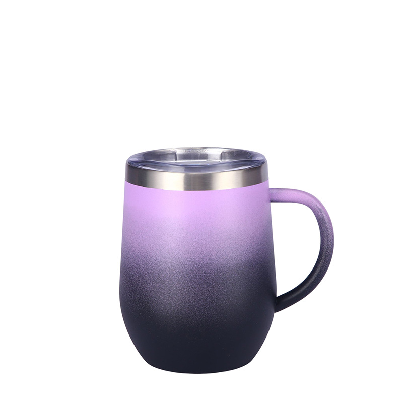 New household stainless steel thermos cup 12oz with handle Egg cup Mini pot belly cup two-color water cup custom HC-46