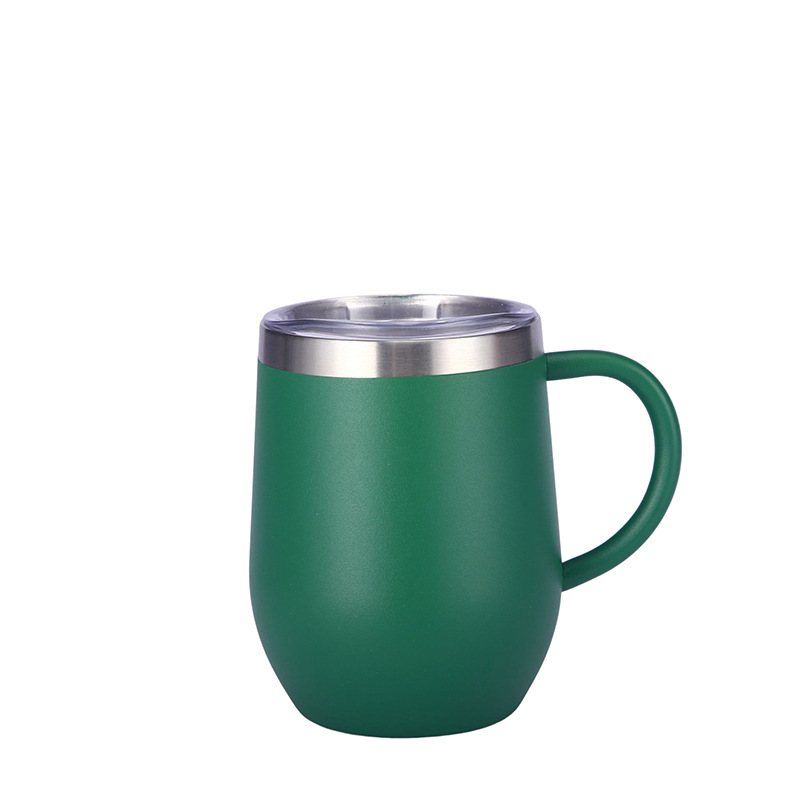 New household stainless steel thermos cup 12oz with handle Egg cup Mini pot belly cup two-color water cup custom HC-46