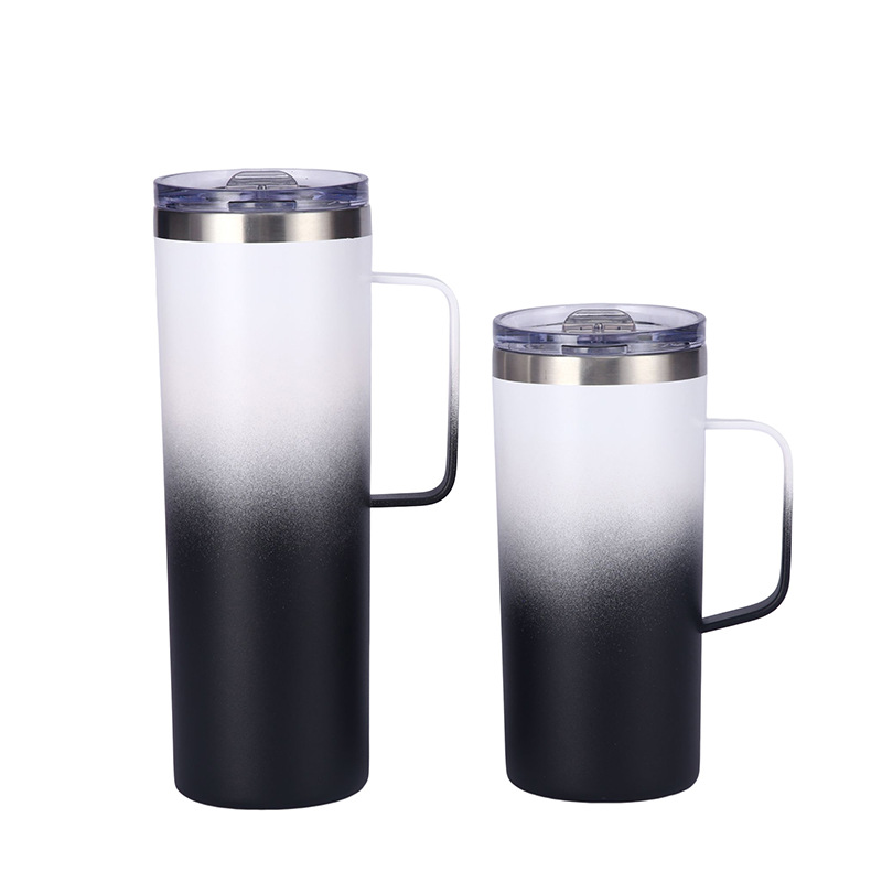 304 stainless steel vacuum cup 20oz car handle Car Cup Gradient color large capacity water cup custom HC-46