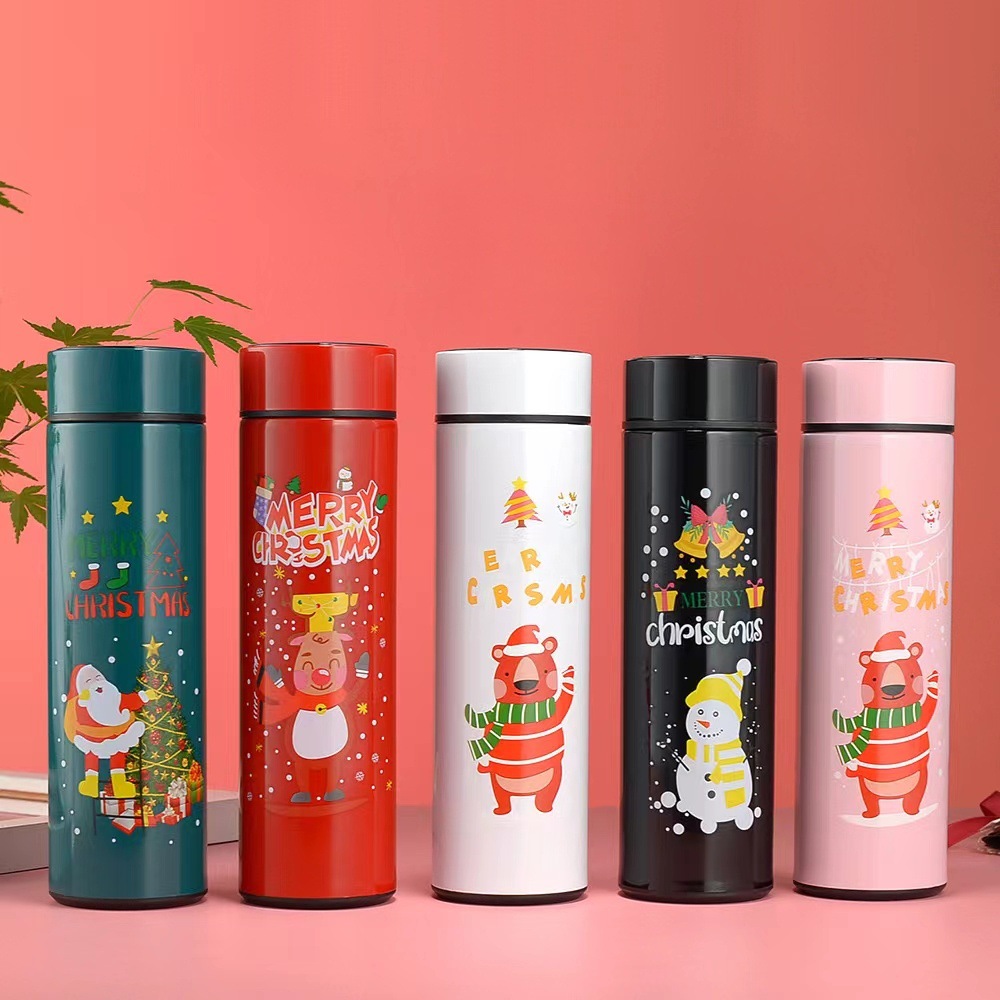 Kartun Muda Kecantikan Tinggi Kartun Kreatif Stainless Steel Intelligent Display Temperature Holiday Gift Pilihan terbaik untuk Christmas Insulation Cup YJ-18-