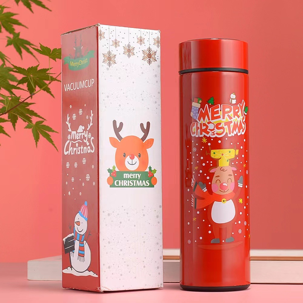 Kartun Muda Kecantikan Tinggi Kartun Kreatif Stainless Steel Intelligent Display Temperature Holiday Gift Pilihan terbaik untuk Christmas Insulation Cup YJ-18-