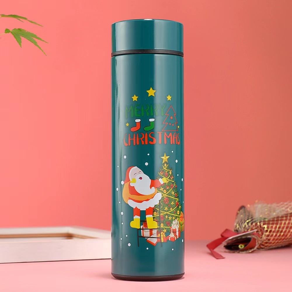 Kartun Muda Kecantikan Tinggi Kartun Kreatif Stainless Steel Intelligent Display Temperature Holiday Gift Pilihan terbaik untuk Christmas Insulation Cup YJ-18-