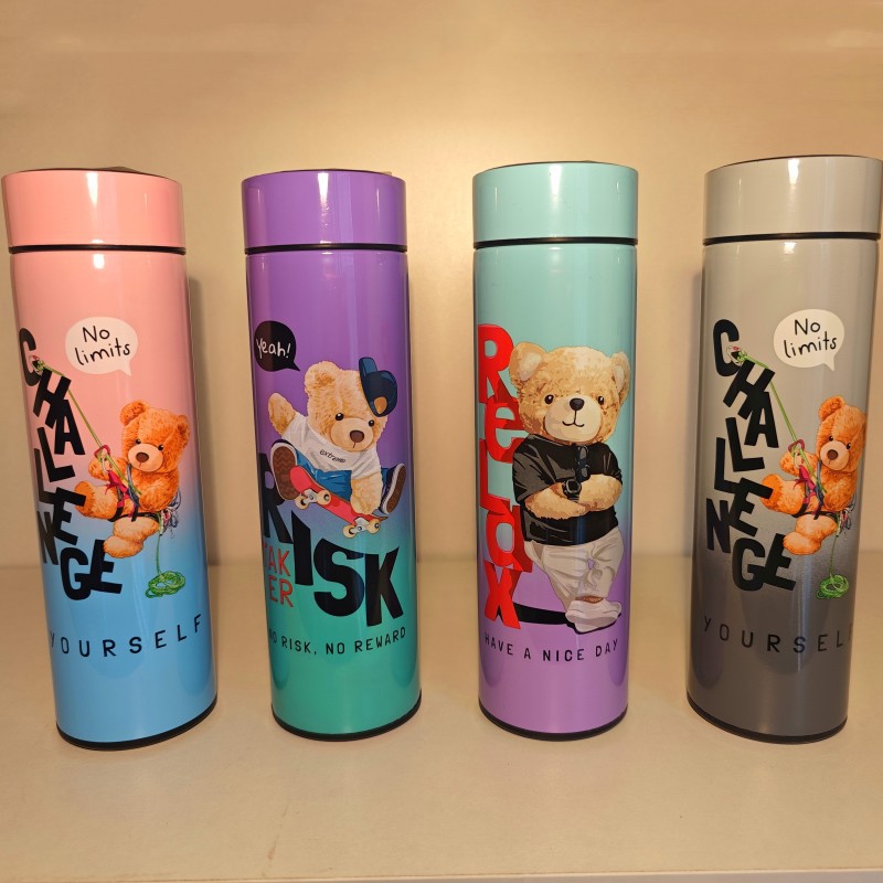 High Beauty Cartoon Stainless Steel Intelligent Temperature Book Bag Bear Insulation Cup Portable Water Cup for Children and Students to School  YJ-18