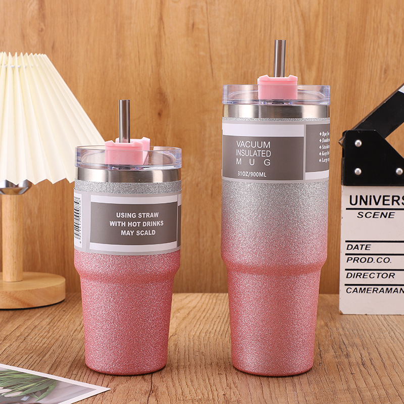 Handle Car Cup 30oz Outdoor 304 Vacuum Sports Portable Portable Insulation Cup Straw Ice Cup  YJ- 30-32