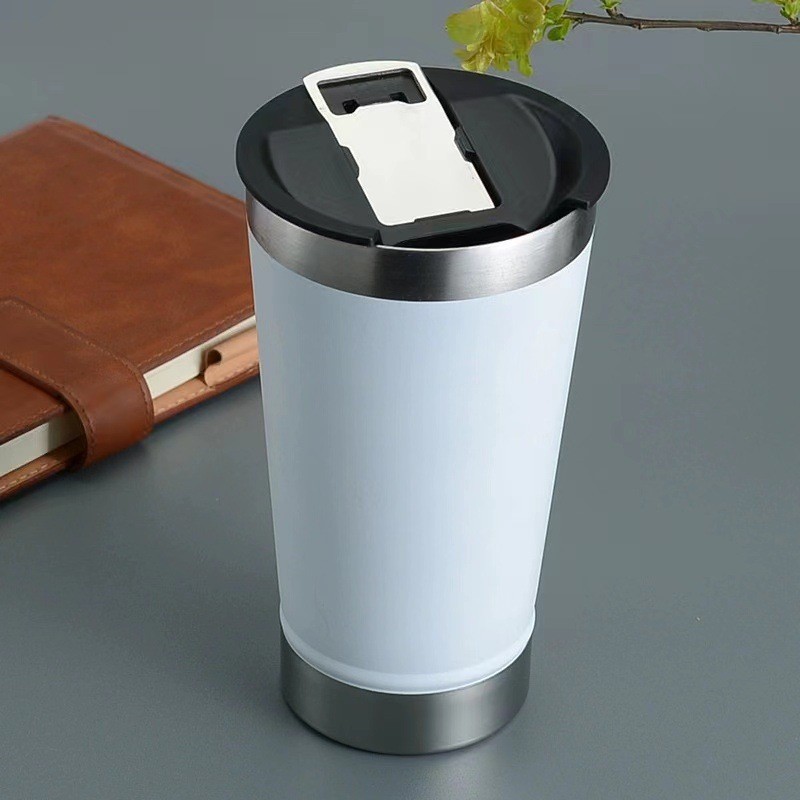 Buka botol kreatif mulut 304 cangkir baja stainless insulated Beer cup Outdoor portable vacuum car cup with insulation sleeve QY-26