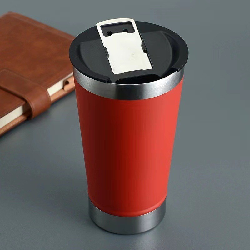 Buka botol kreatif mulut 304 cangkir baja stainless insulated Beer cup Outdoor portable vacuum car cup with insulation sleeve QY-26