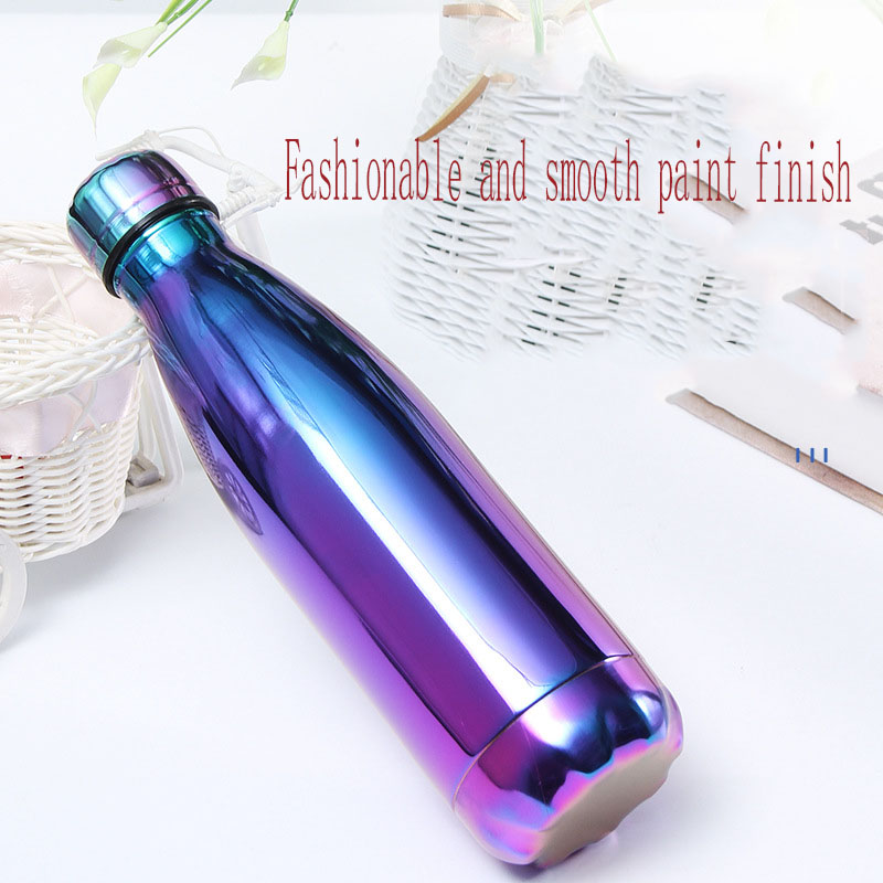 Electroplated Colorful Series Coke Bottles, Foreign Trade Sports Water Cup Creativity, 304 Stainless Steel Insulation Cup Wholesale Logo  XR-42