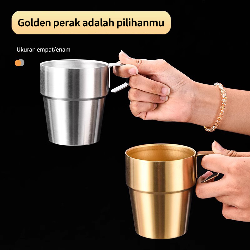 Sebuah perkemahan di luar kamar 304, glassless, dan dobel cangkir 4 di 4 runcingan, dengan gagang kopi cangkir isolasi panas YL-20