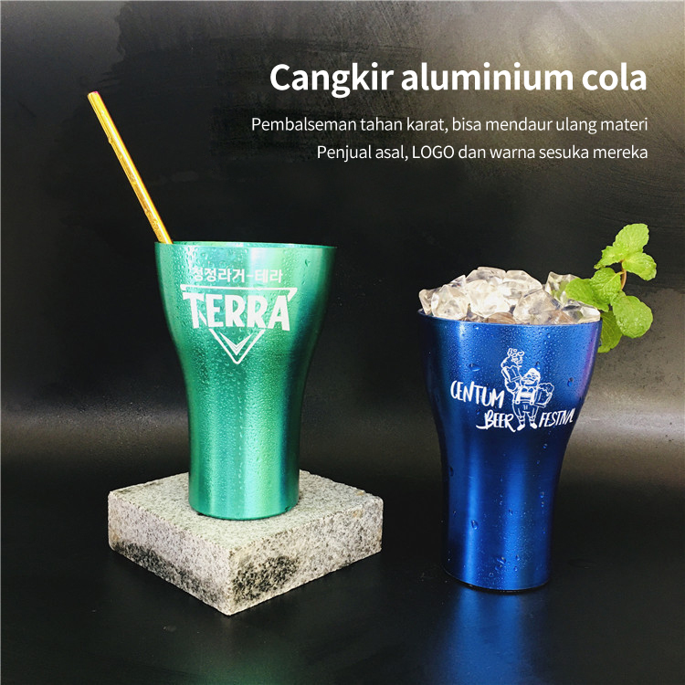 Gelas aluminum aluminium 500ml, gelas air aluminium aluminum, campuran aluminium flk-14