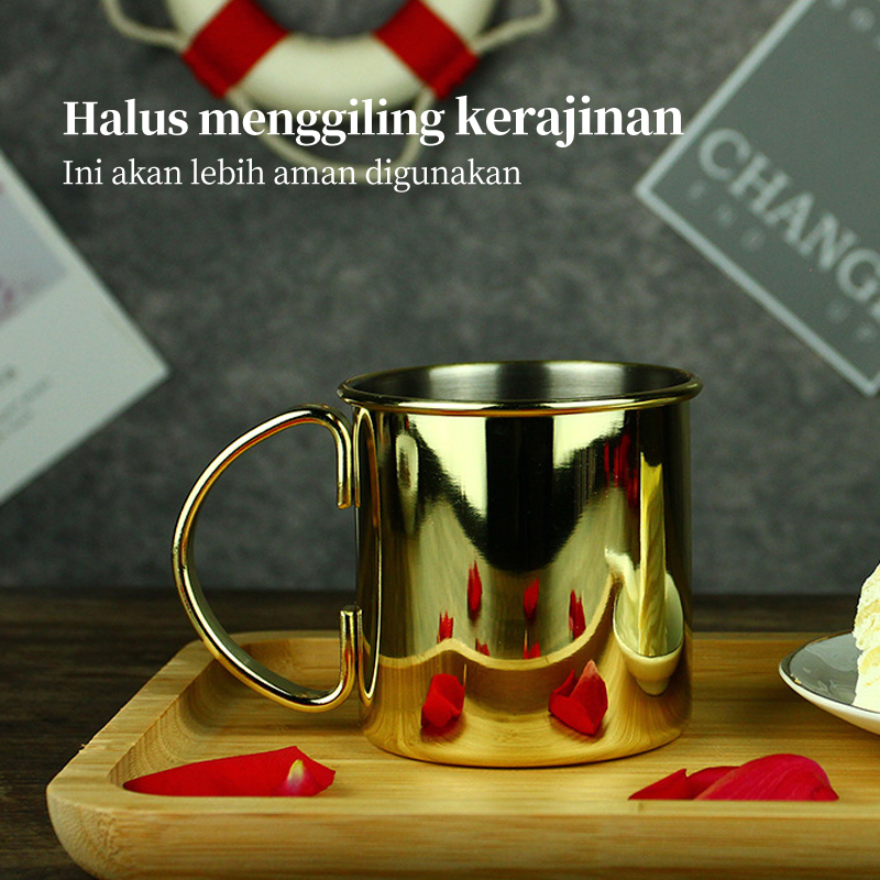 304 stainless steel mug, gelas logam