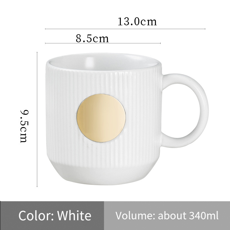 Ceramic mug custom LOGO senior stripe copper seal to map DIY office coffee  Gift box set RQ-21.6