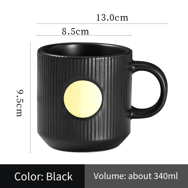 Ceramic mug custom LOGO senior stripe copper seal to map DIY office coffee  Gift box set RQ-21.6