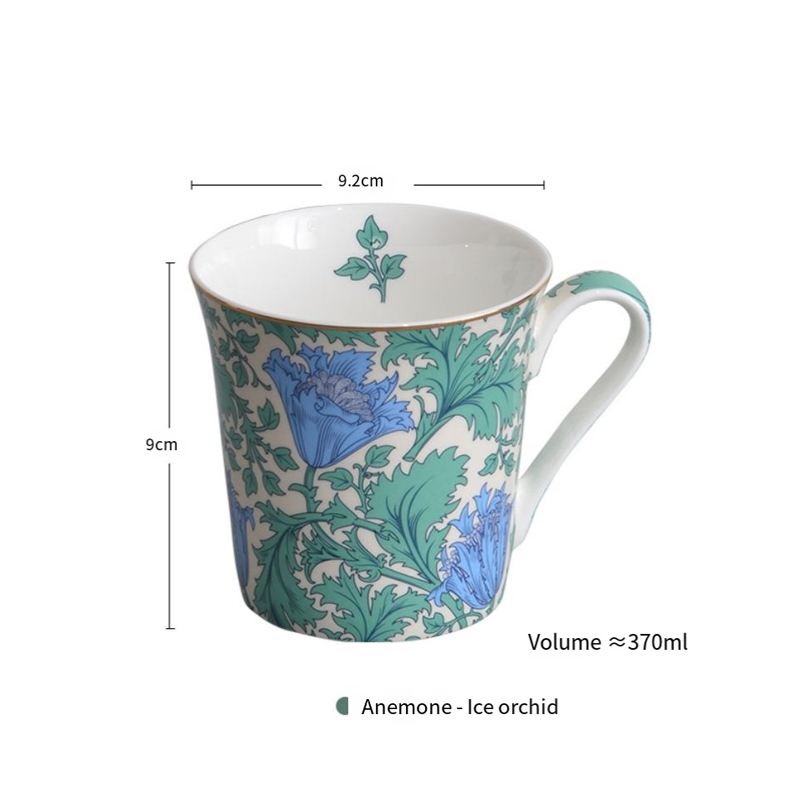 Mug bone China personality creative anemone dandelion water cup home afternoon tea literary coffee  Brown cup TS-40