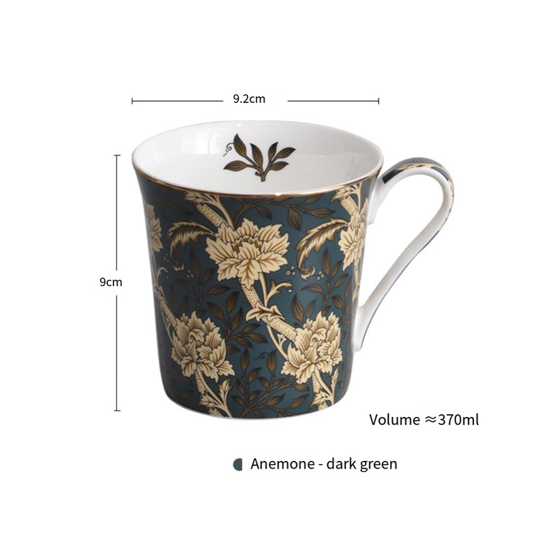 Mug bone China personality creative anemone dandelion water cup home afternoon tea literary coffee  Brown cup TS-40