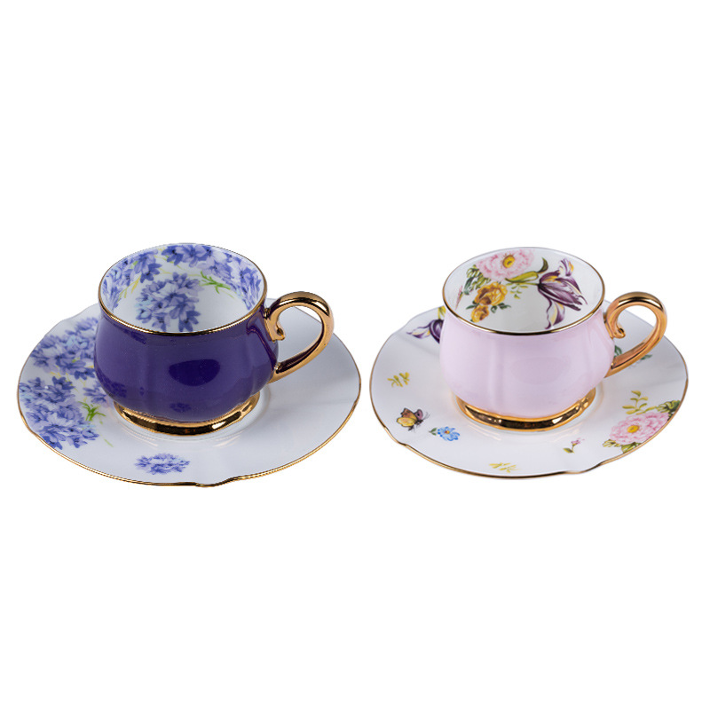 Italian bone China coffee cup exquisite couple cup 200ml cup saucer coffee set Italian hand tea cup wholesale BS-240