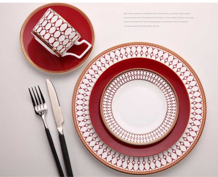 Restaurant Bone China steak steak plate model room decoration cloth ceramic Western food plate dish coffee tea BS-84