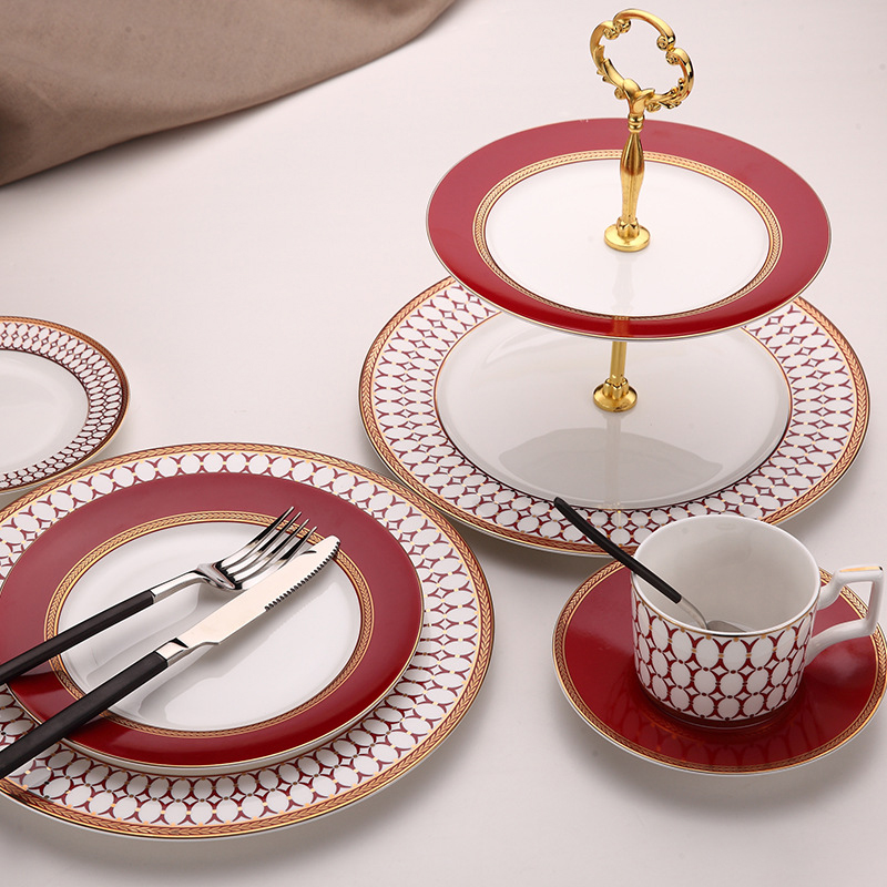 Restaurant Bone China steak steak plate model room decoration cloth ceramic Western food plate dish coffee tea BS-84