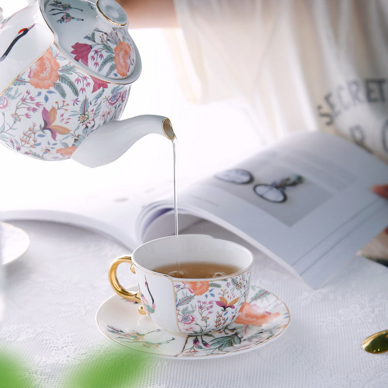 Coffee cup premium set European home luxury bone China English ceramic teacup exquisite retro afternoon tea set BS-350